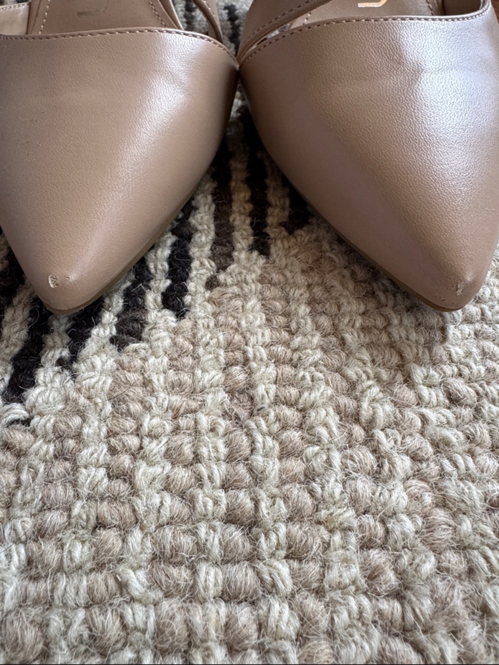 Calvin Klein Beige Pointed-Toe Slingback Heels - Picture 2 of 4
